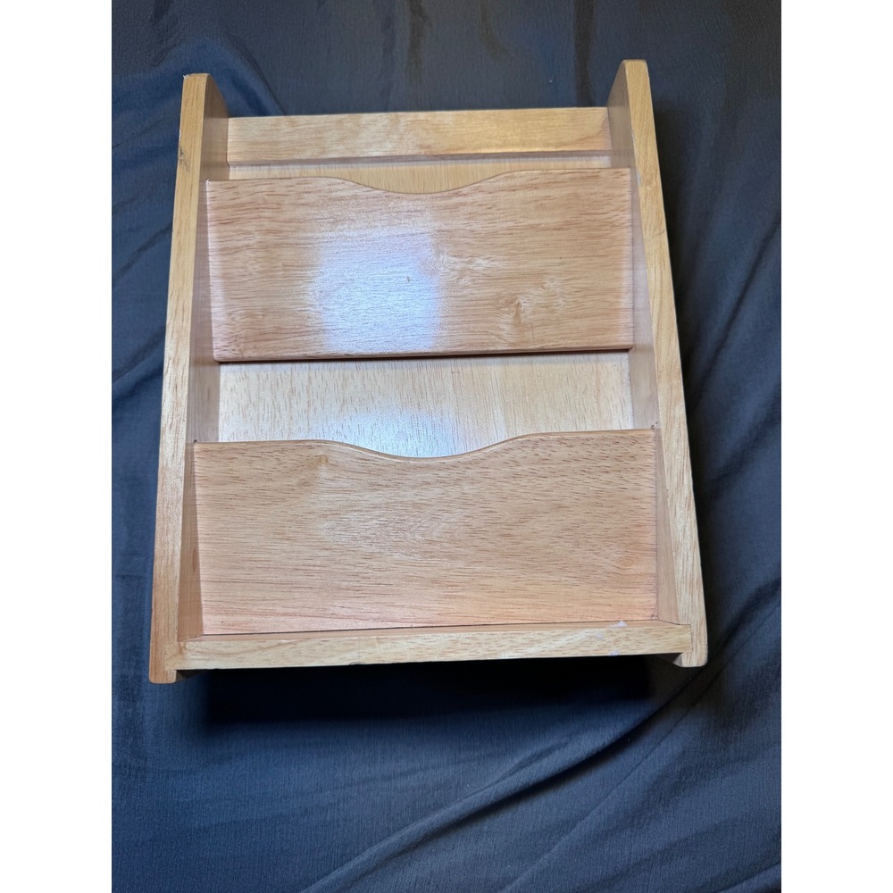 Vintage Wooden Wall Mail Sorter and Key Holder Cabinet Organizer Light Wood